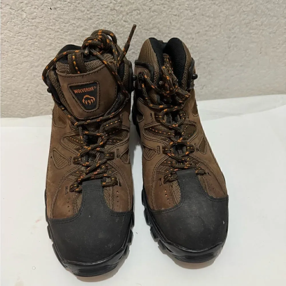 Wolverine Hudson  Steel Toe Work Boots Hiking Brown Mid Cut Size 9.5/42.5